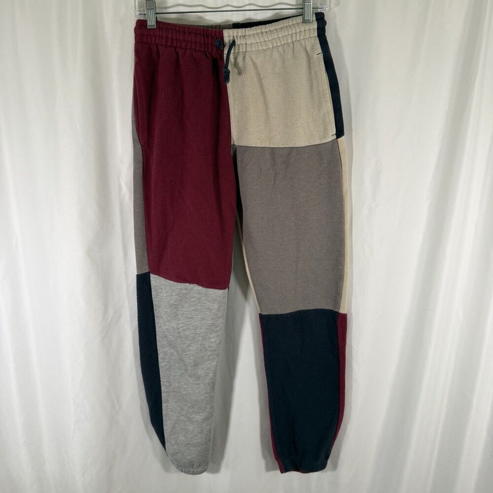 Pacsun Joggers Women's Xs Red Blue Patchwork Drawstring Pull On Cotton Blend